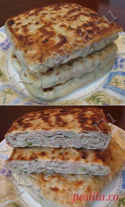 Китайские слоеные лепешки с мясом.