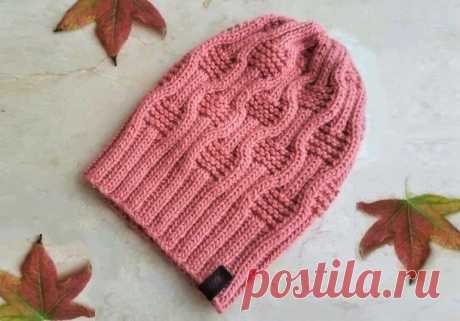 Красивые модные шапки, связанные интересными узорами (с описанием вязания) | Идеи рукоделия | Яндекс Дзен