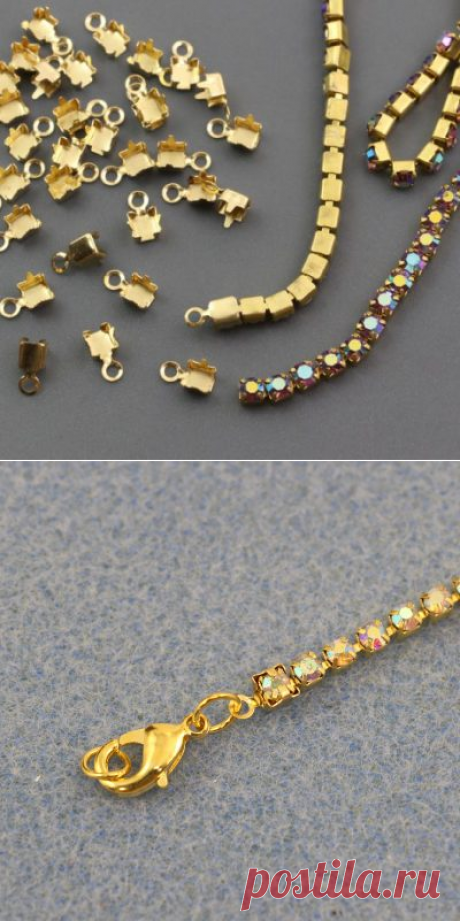 Как прикрепить застежки к стразовой и шариковой цепочкам - HandmadeMart Блог