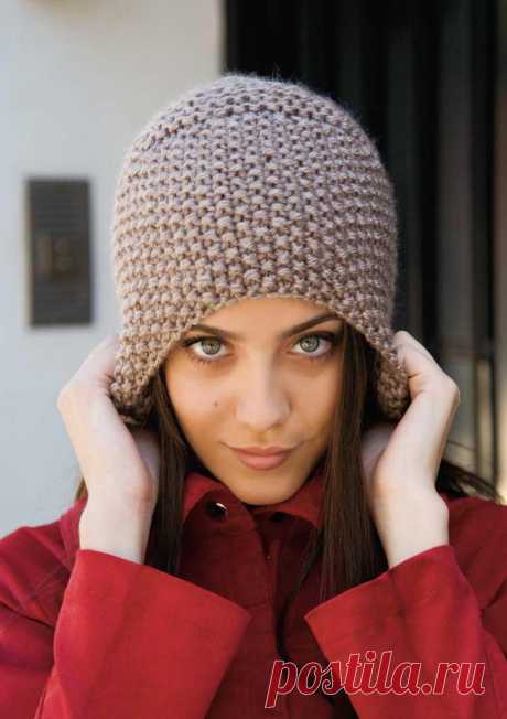 Вязание шапки узором рис Gorro, Nube 10 Вязание шапки узором рис спицами Gorro с описанием из журнала Nube 10. Описание вязания дано из расчета плотности вязания: 20 петель узором Рис = 18 см.