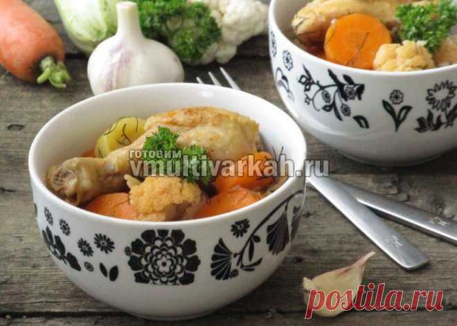 Овощное рагу с курицей в мультиварке: пошаговый рецепт с фото | Готовим в мультиварках