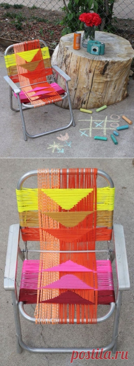 ИДЕЯ ДЛЯ ДАЧИ: ПЛЕТЕНЫЙ СТУЛ