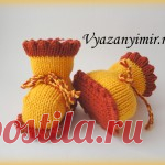 Как связать пинетки на вязальной машине? Связать пинетки можно не только спицами, крючком, но и на вязальной машине. Вяжутся они очень быстро  и совсем не сложно. Желтые пинетки получились маленькие и подойдут для малыша 0-3 мес.

Размер ...
