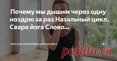 Йога для начинающих для здоровья Пост автора «Йога для начинающих для здоровья» в Дзене ✍:  Почему мы дышим через одну ноздрю за раз  Назальный цикл.