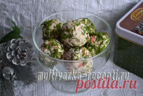 Шарики из крабовых палочек с чесноком и сыром