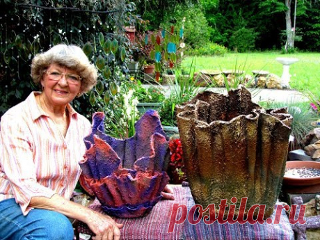 June 6 2017 Hypertufa Draped Planters In Ga.