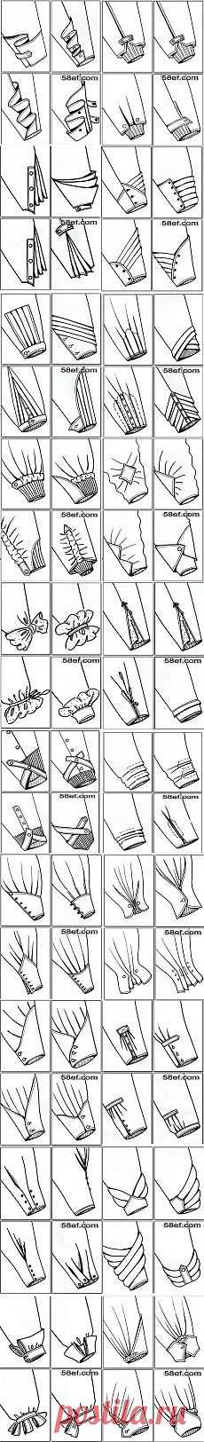 Ways to End Sleeves _ Extensive Diagrams of Ways to End a Sleeve  __________________________ НИЗ РУКАВА