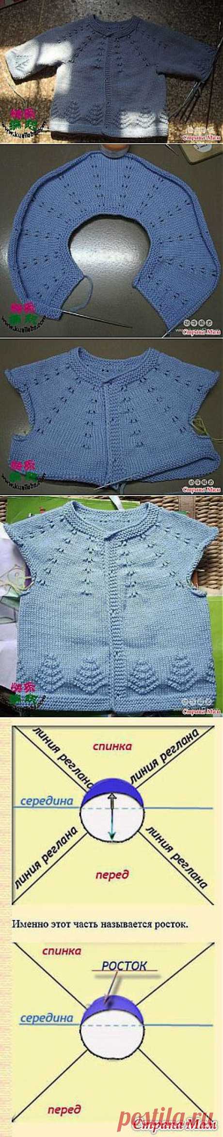Кофточка для девочки с круглой кокеткой. Спицы. Вяжем!: Дневник группы &quot;Вяжем вместе он-лайн&quot; - Страна Мам