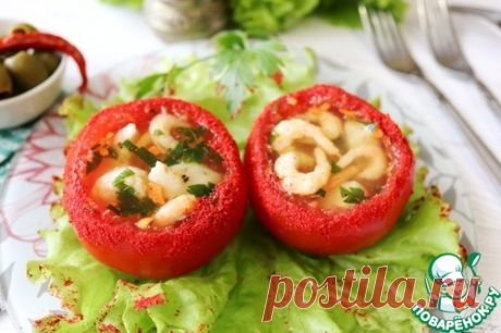 Заливное из морепродуктов в помидорах – кулинарный рецепт