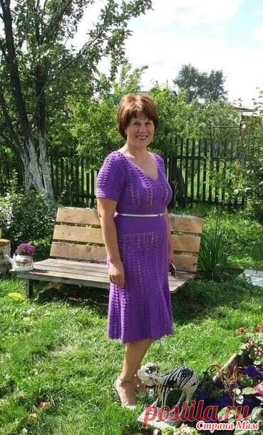 . Платье сиреневое крючком - Вязание - Страна Мам