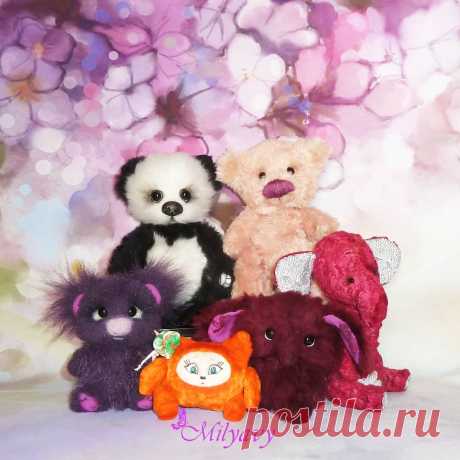 АВТОРСКИЕ КУКЛЫ И ТЕДДИ 👸🐘 в Instagram: «Решила сделать совместное фото, пока не разлетелись по домам мои #milyavy_teddy. Панда уже уехала, другие ждут мамочек. Легко ли вы…»