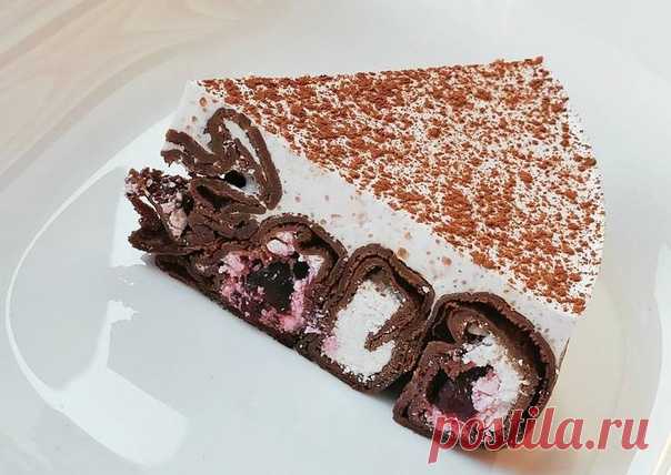 Блинный торт с вишней

Ингредиенты
6-7 шт блинов(по вашему рецепту)
200 г вишни (замороженная)
300 г творога
60 г молока
200 г сметаны
10 г желатина
Подсластитель