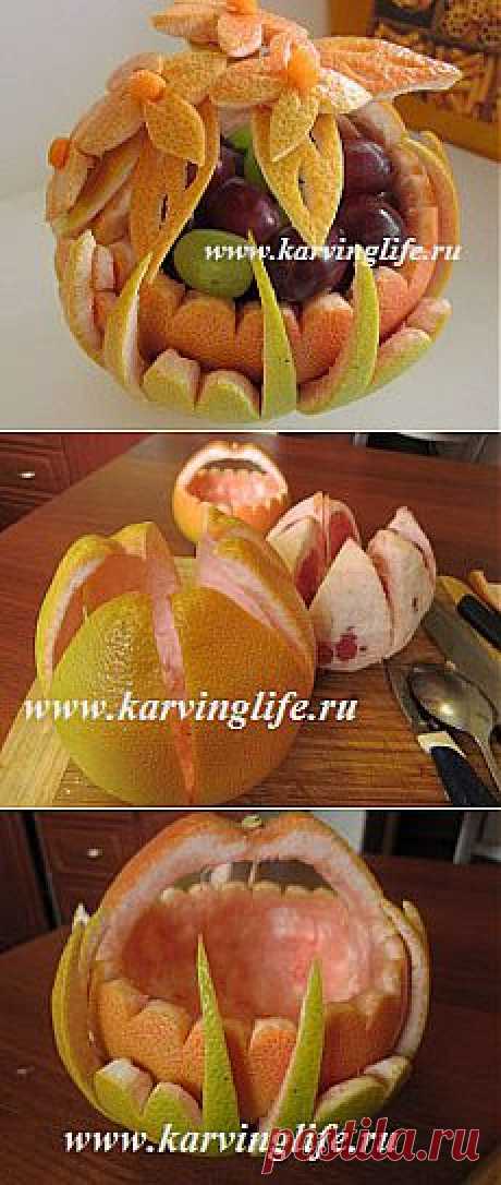 Фруктовая корзинка из апельсина. Рецепт с фото. | Карвинг и красивые рецепты