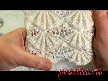 Эльзасские гребешки (фестоны) / Ажур / Вязание спицами.
