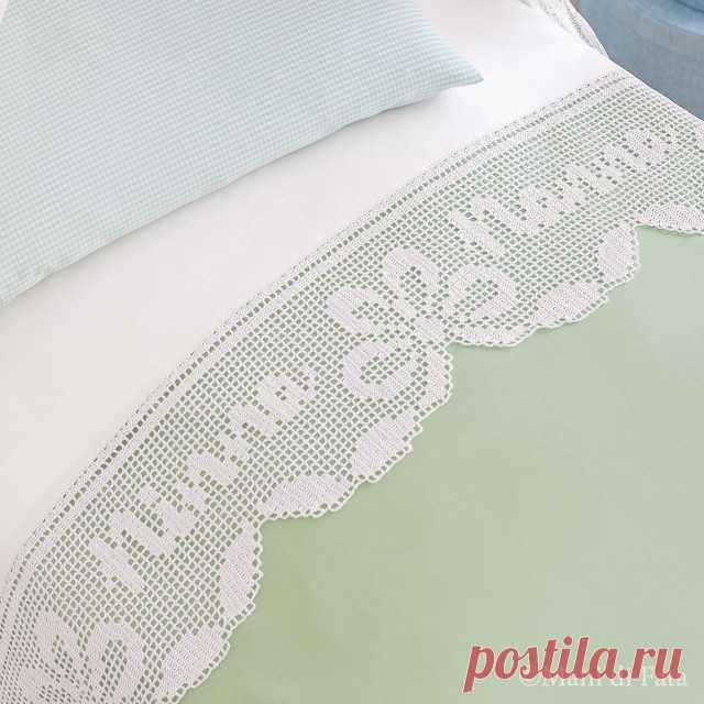 Scheme to realize the crochet filet border for the cotsheet