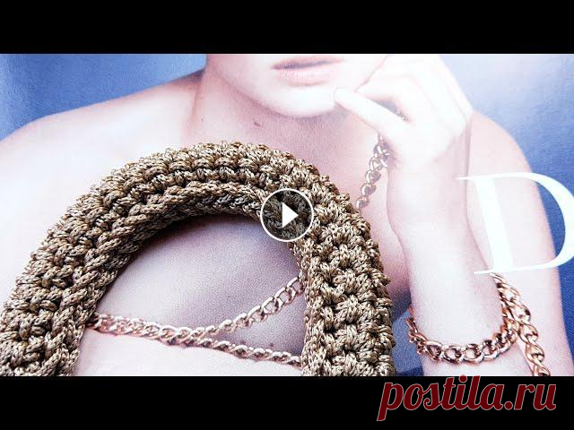 Универсальная ручка для сумок и рюкзаков.❤ Как связать крючком. ❤ Crochet pattern. Strickmuster. Моя группа вк...