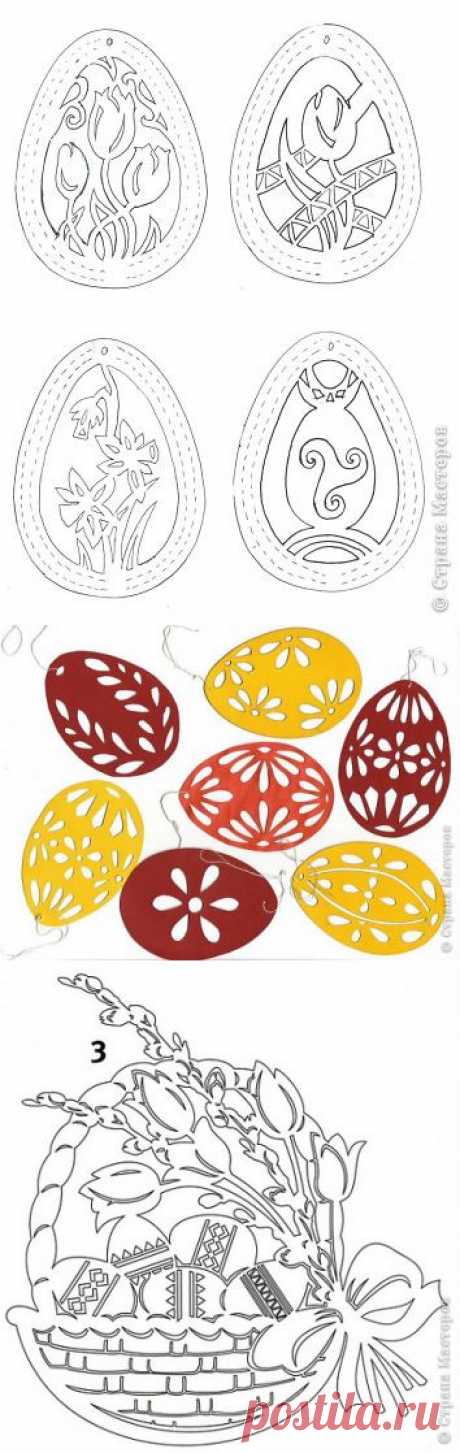Готовимся к Пасхе. Пасхальный декор из бумаги + схемы вытынанок | Страна Мастеров