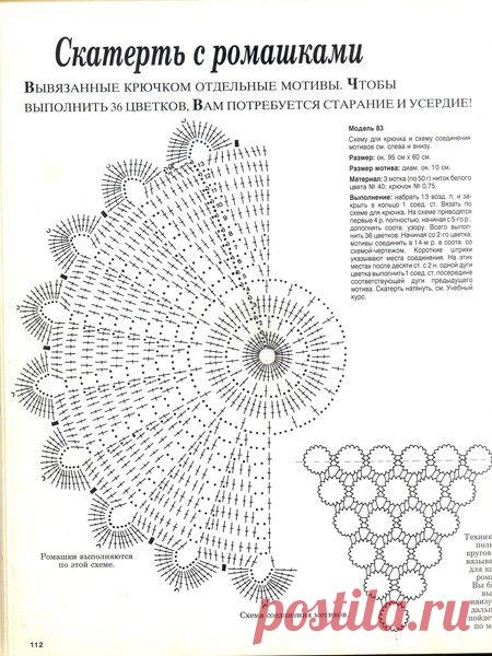 Красивые ажурные вязаные крючком скатерти и салфетки - Рукоделие