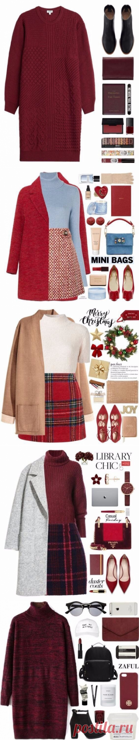 Оттенки красного в зимнем гардеробе: 6 ярких образов на каждый день