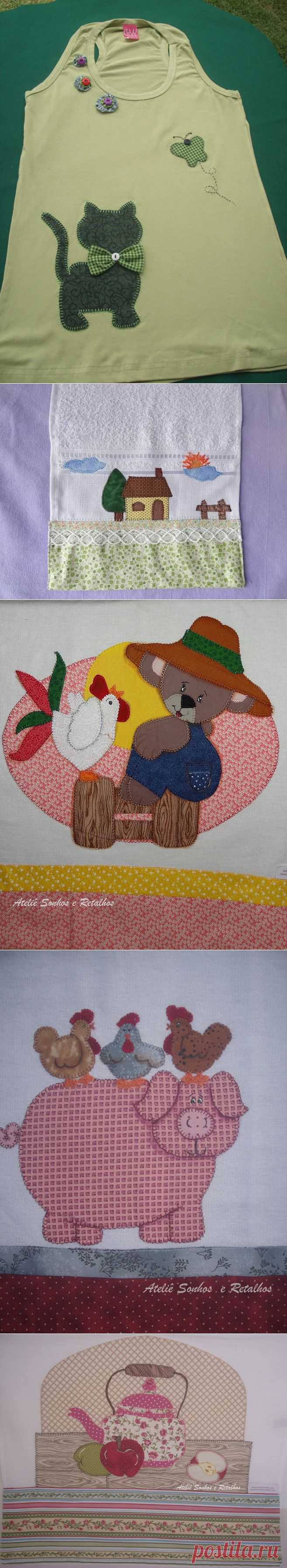 Лоскутные апликации в стиле пэчворк Sandra Regina Sierascky .