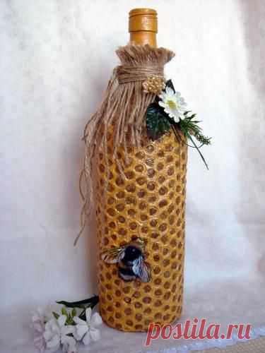 Медовая бутылка. Отличная идея! Hand made
