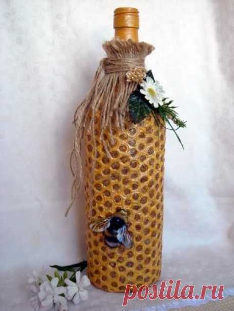 Медовая бутылка. Отличная идея! Hand made