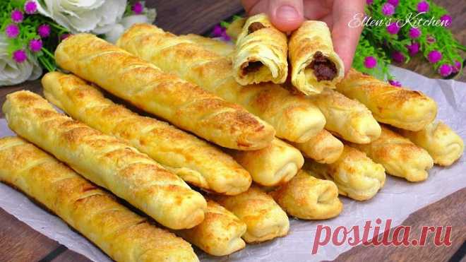 Хрустящие шоколадные трубочки! Простой и очень вкусный рецепт печенья!