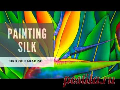 Jean-Baptiste silk Painting | BIRD OF PARADISE