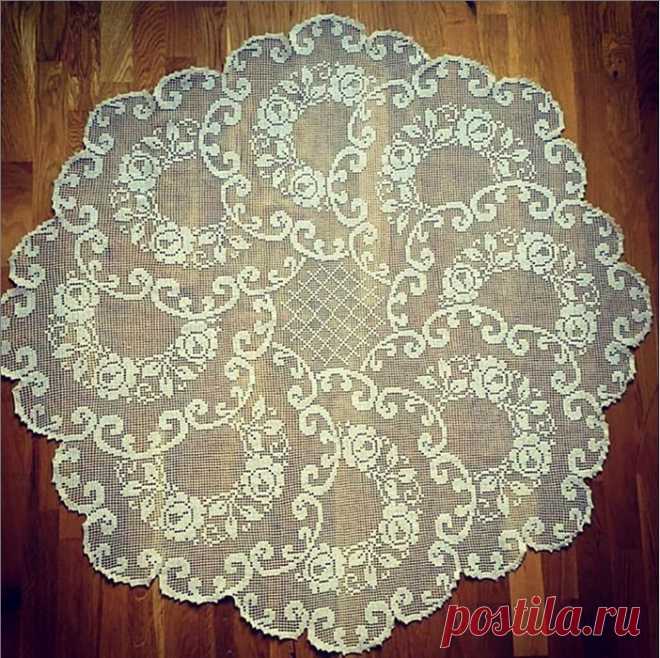 Салфетка "Цветочный круговорот". Схема