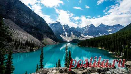 Озеро Морейн (Moraine Lake, Альберта, Канада) - фото дня