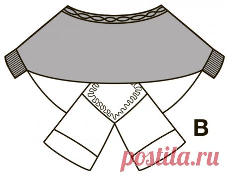 Шарф-пончо с жаккардовым узором - схема вязания спицами. Вяжем Пончо на Verena.ru