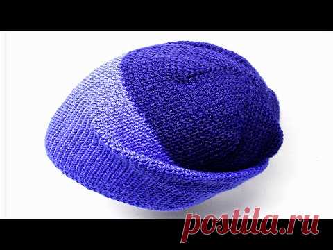 Шапка крючком имитация лицевой глади // Василиса
