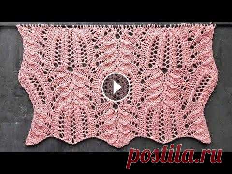 Узор  Медвежьи лапки / Ажурный узор спицами для вязания кардигана, джемпера, палантина Как вязать узор Медвежьи лапки спицами ? Ажурный узор для вязания палантина, пледа, кардигана, свитера, летнего топа, майки, кофточки, шарфа Раппорт у...