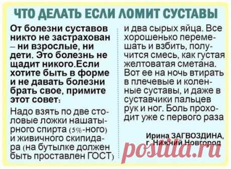 СУСТАВНЫЕ БОЛИ И КОРЕНЬ ШИПОВНИКА 
Рецепт из газеты "Вестник ЗОЖ" 
Мне 51 год. Болею давно: барахлит опорно-двигательный аппарат. У меня позвоночная грыжа, протрузия. Пользуюсь рецептами вестника. Например, вылечила суставы настоем корней шиповника, рецепт которого взяла из «ЗОЖ». Корни копали с мужем поздно осенью. Пила я настой 2 месяца. Теперь чувствую себя хорошо, руки даже на погоду не реагируют. Вот этот рецепт: 
корни шиповника помыть, посушить, чтобы не плесневели, мелко нарезать. Горст