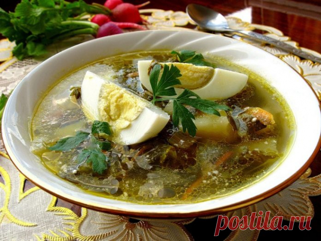 Украинский суп из щавля (Зелёный борщ)