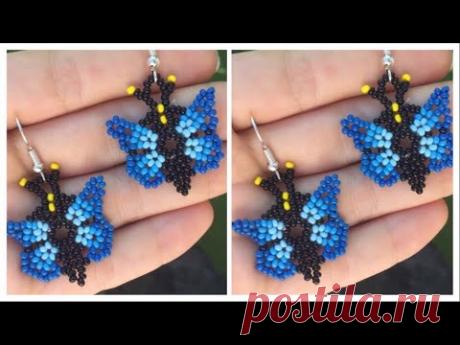 Aretes en mostacilla/ mariposa
