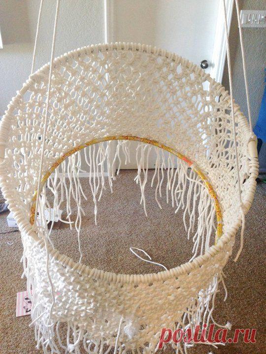 Boho Chic on a Budget: DIY Hanging Macramé Chair — Classy Clutter | Apartment Therapy