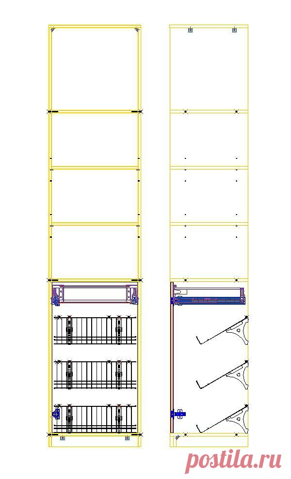 Правый пенал гардеробной комнаты... Видовые чертежи, правда без размеров )))