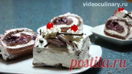 Торт-рулет Чёрный лес – рецепт вкусного десерта