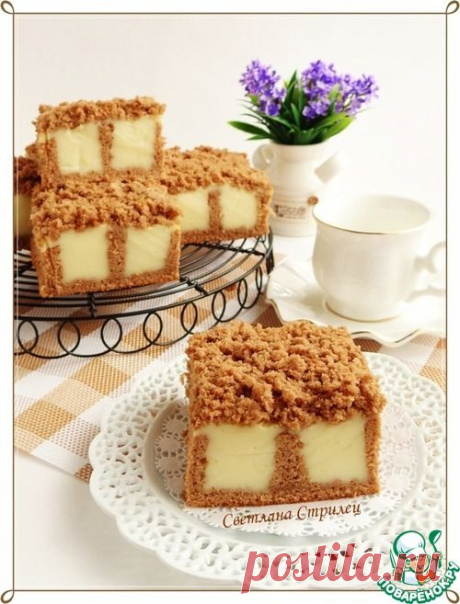 Бисквит с ванильным пудингом - кулинарный рецепт