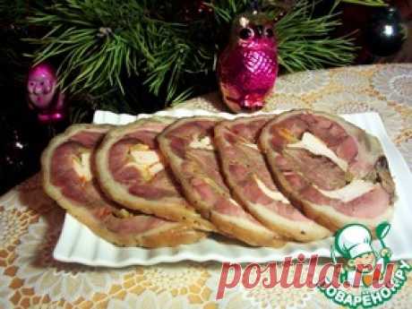 Рулька свиная, фаршированная языком и курицей - кулинарный рецепт