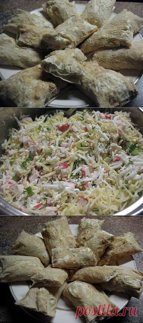 Рулетики из лаваша с начинкой. Быстрый перекус..