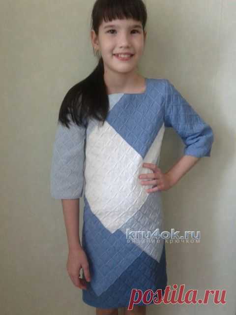 Вязаное платье для девочки — работа Арины - вязание крючком на kru4ok.ru