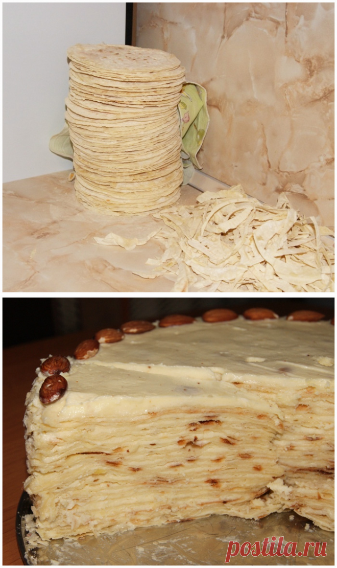 Коржи для "Наполеона" на сковороде | Четыре вкуса