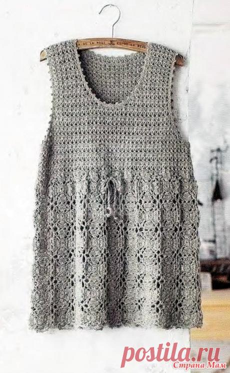 . Узор+мотивы. Ажурная туника серого цвета. - Все в ажуре... (вязание крючком) - Страна Мам