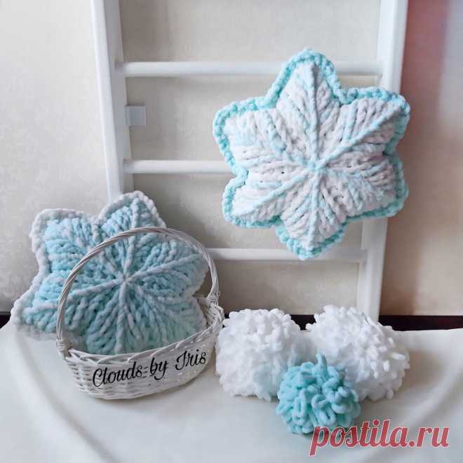 Подушка-Снежинка из Alize Puffy / Мастер-класс | Puffy Mafia | Яндекс Дзен