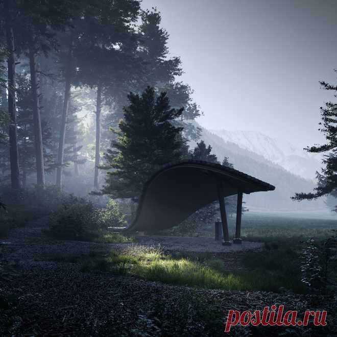 PASSWAY This beautiful place is located in Germany, as far as I know, this design is an observation deck and is intended for a tourist route. The customer sent some photos of this area and I needed to create an environment in 3D.