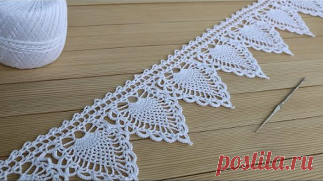 ЛЕНТОЧНОЕ КРУЖЕВО вязание крючком КАЙМА схема узора МАСТЕР-КЛАСС How to Crochet Lace Tape Ribbon