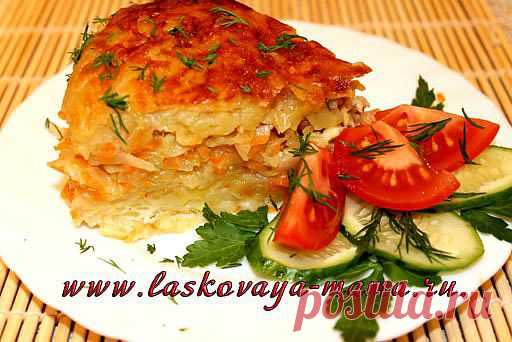 Запеканка с капустой, мясом и картошкой в мультиварке