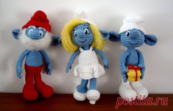 Вязаные смурфики